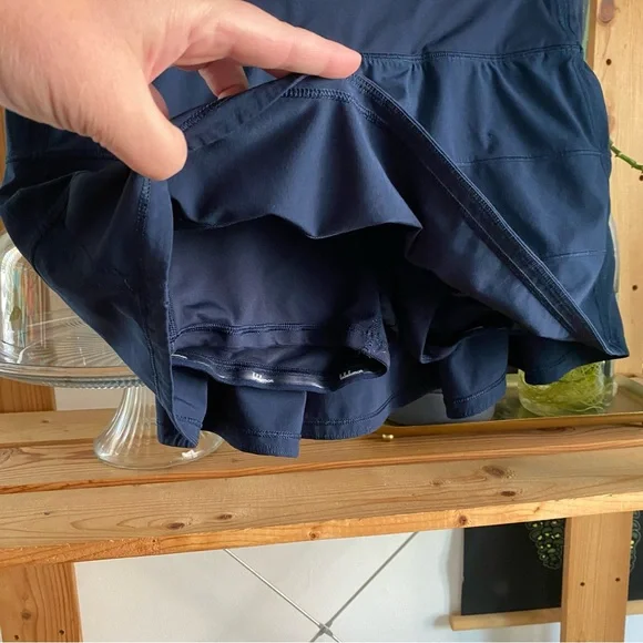 Lululemon True Navy Blue Pace Rival Mid Rise Skirt Skort 8 - Picture 9 of 15